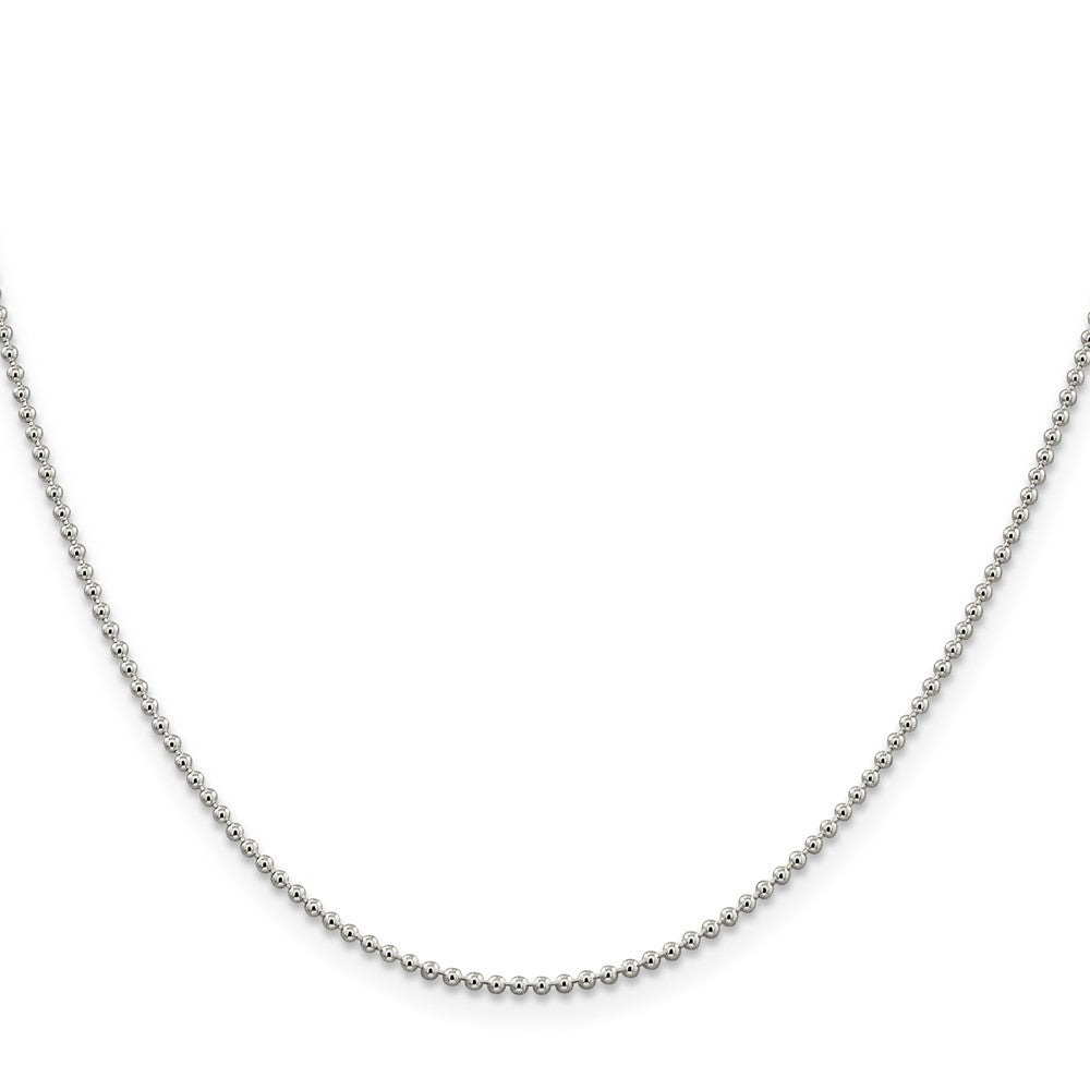 Sterling Silver 1.5mm Beaded Chain - 7