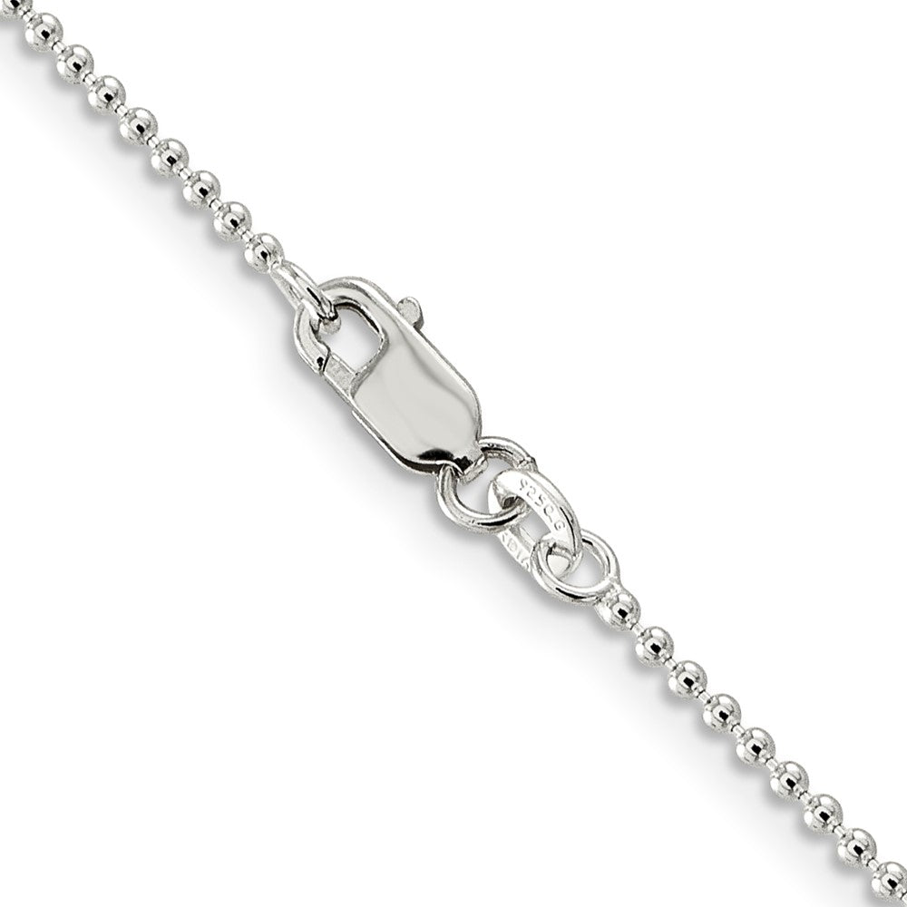 Sterling Silver 1.5mm Beaded Chain - 7