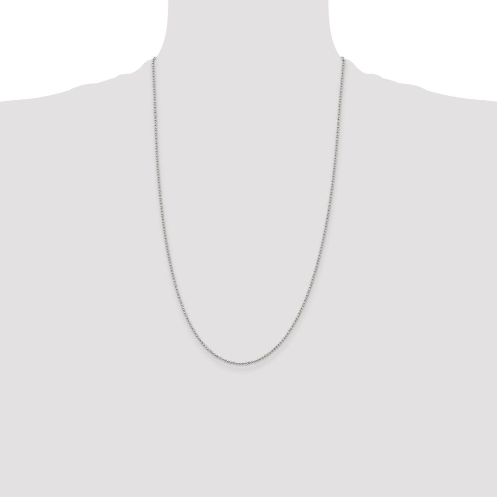 Sterling Silver 1.5mm Beaded Chain - 5