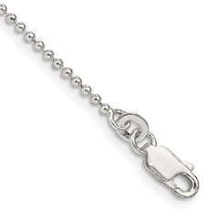 Sterling Silver 1.5mm Beaded Chain Anklet - 2