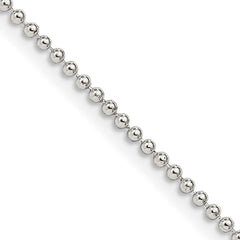 Sterling Silver 1.5mm Beaded Chain - 6