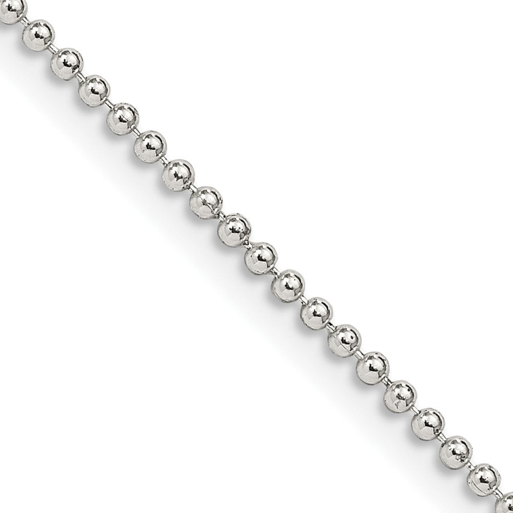 Sterling Silver 1.5mm Beaded Chain - 7