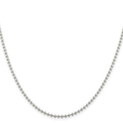 Sterling Silver 2.35mm Beaded Chain - 4