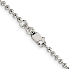 Sterling Silver 2.35mm Beaded Chain - 5