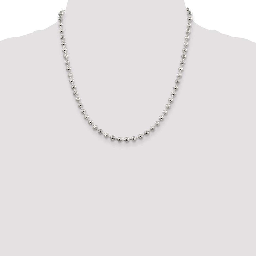 Sterling Silver 5mm Beaded Chain