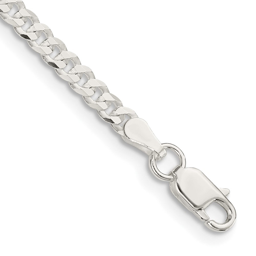 Sterling Silver 3.15mm Flat Curb Chain - 10