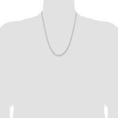 Sterling Silver Rhodium-plated 3.15mm Flat Curb Chain - 5