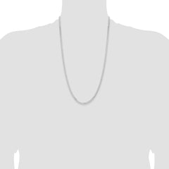 Sterling Silver Rhodium-plated 3.15mm Flat Curb Chain - 4
