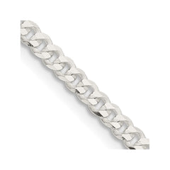 Sterling Silver 3.15mm Flat Curb Chain - 3