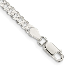 Sterling Silver 3.8mm Flat Curb Chain - 4
