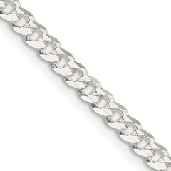 Sterling Silver 3.8mm Flat Curb Chain - 3