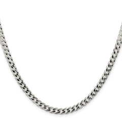 Sterling Silver 4.7mm Flat Curb Chain - 9