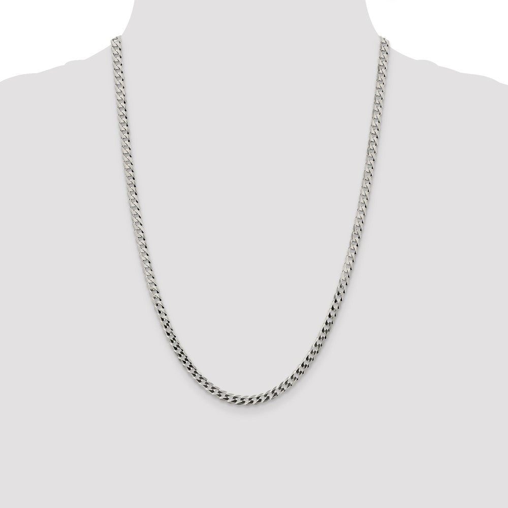 Sterling Silver 4.7mm Flat Curb Chain