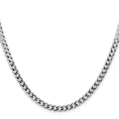 Sterling Silver Rhodium-plated 4.7mm Flat Curb Chain - 8