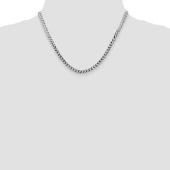 Sterling Silver Rhodium-plated 4.7mm Flat Curb Chain - 9