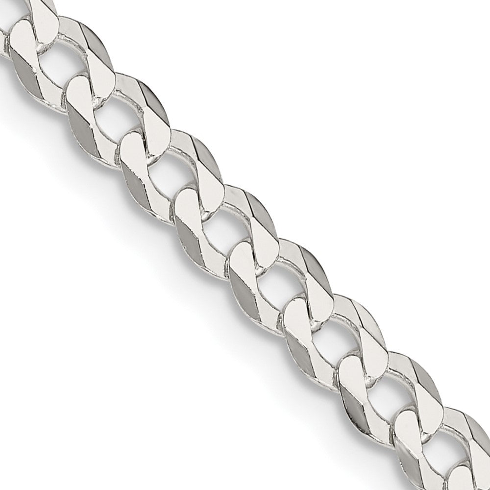 Sterling Silver 4.7mm Flat Curb Chain - 8