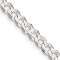 Sterling Silver 4.7mm Flat Curb Chain - 8