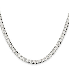 Sterling Silver 5.75mm Flat Curb Chain - 4