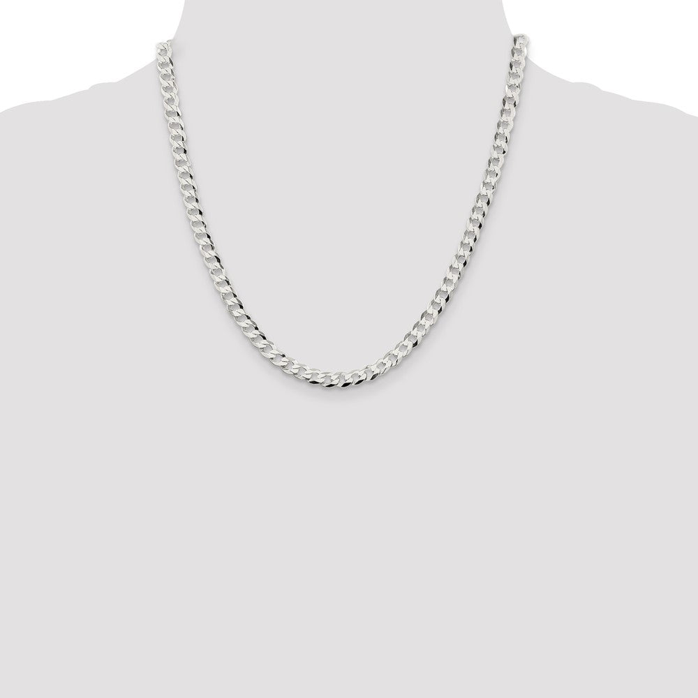 Sterling Silver 5.75mm Flat Curb Chain