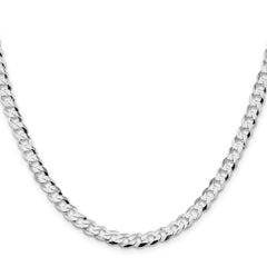 Sterling Silver Rhodium-plated 5.75mm Flat Curb Chain - 2