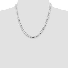 Sterling Silver Rhodium-plated 5.75mm Flat Curb Chain - 2