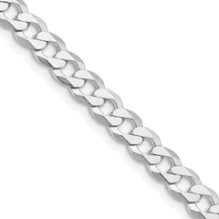 Sterling Silver Rhodium-plated 5.75mm Flat Curb Chain - 2