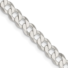Sterling Silver 5.75mm Flat Curb Chain - 5