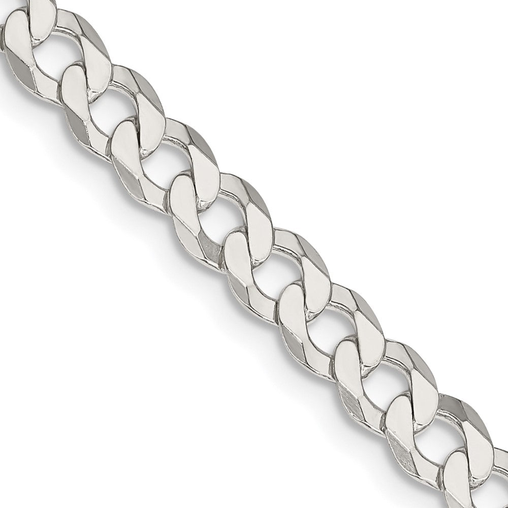 Sterling Silver 5.75mm Flat Curb Chain - 4