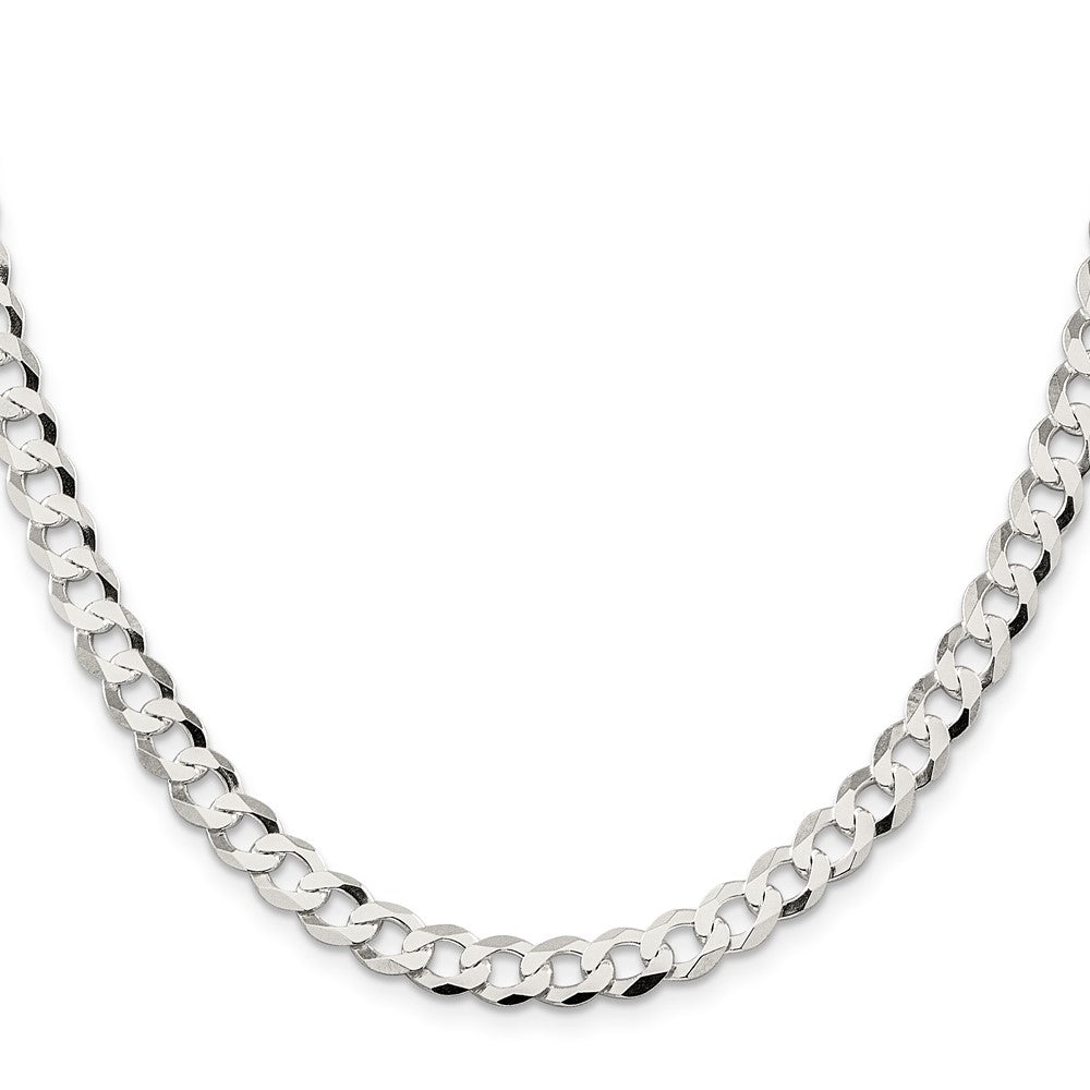 Sterling Silver 6.8mm Flat Curb Chain