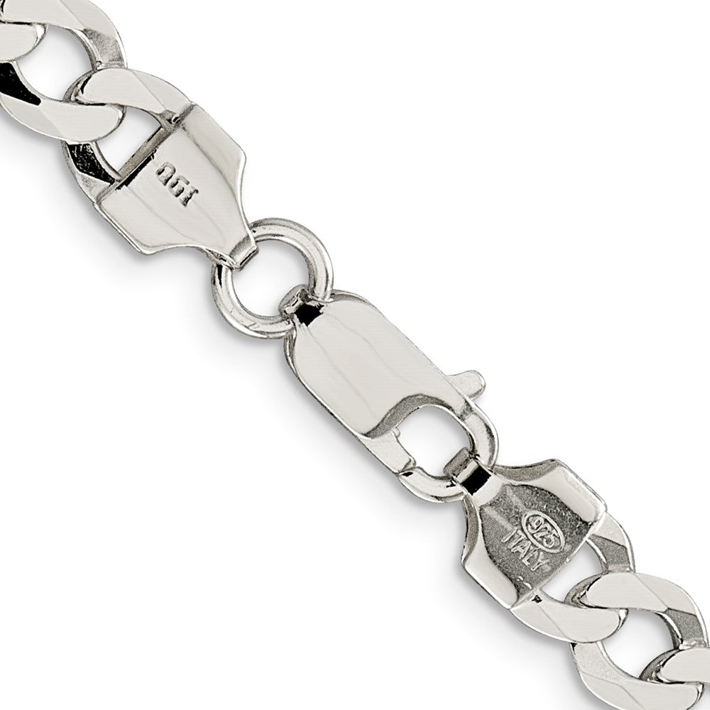 Sterling Silver 6.8mm Flat Curb Chain