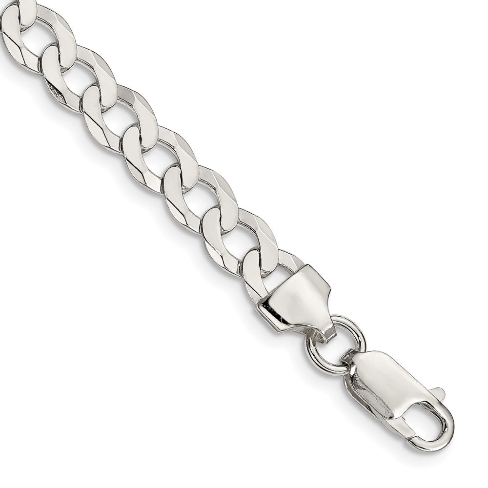 Sterling Silver 6.8mm Flat Curb Chain - 11