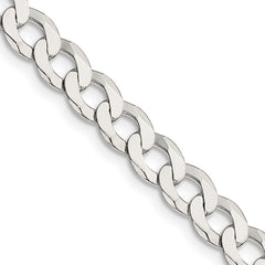 Sterling Silver 6.8mm Flat Curb Chain - 5