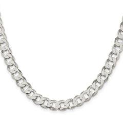 Sterling Silver 7.5mm Flat Curb Chain - 11
