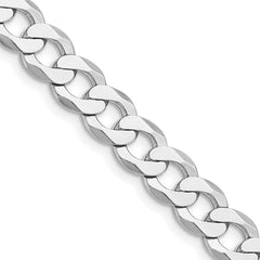 Sterling Silver Rhodium-plated 7.5mm Flat Curb Chain - 6