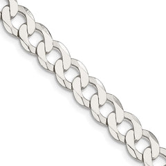 Sterling Silver 7.5mm Flat Curb Chain - 11