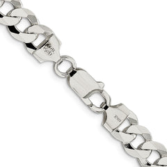 Sterling Silver 8.5mm Flat Curb Chain