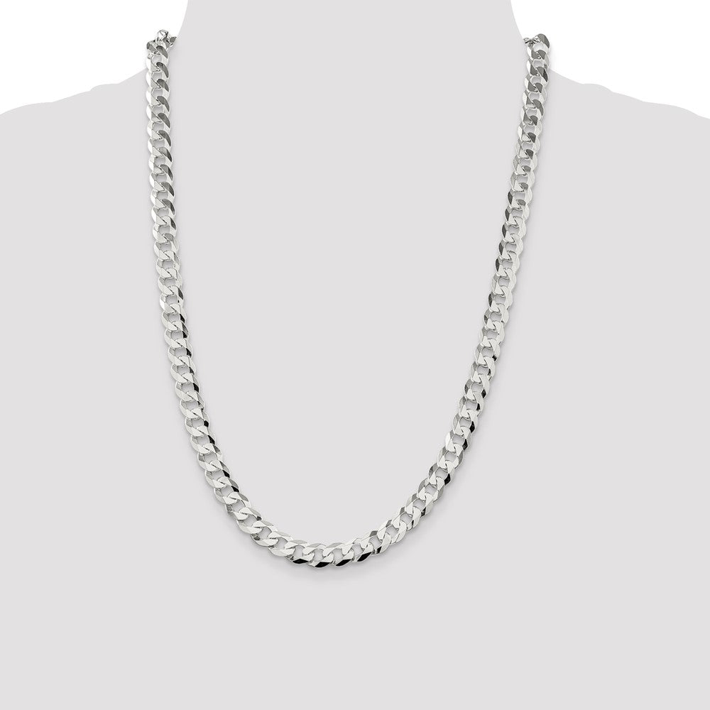 Sterling Silver 8.5mm Flat Curb Chain