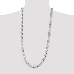 Sterling Silver 8.5mm Flat Curb Chain - 5
