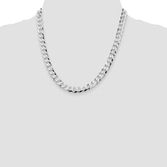 Sterling Silver Rhodium-plated 8.5mm Flat Curb Chain