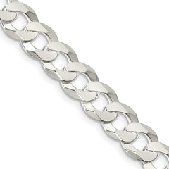 Sterling Silver 8.5mm Flat Curb Chain - 10