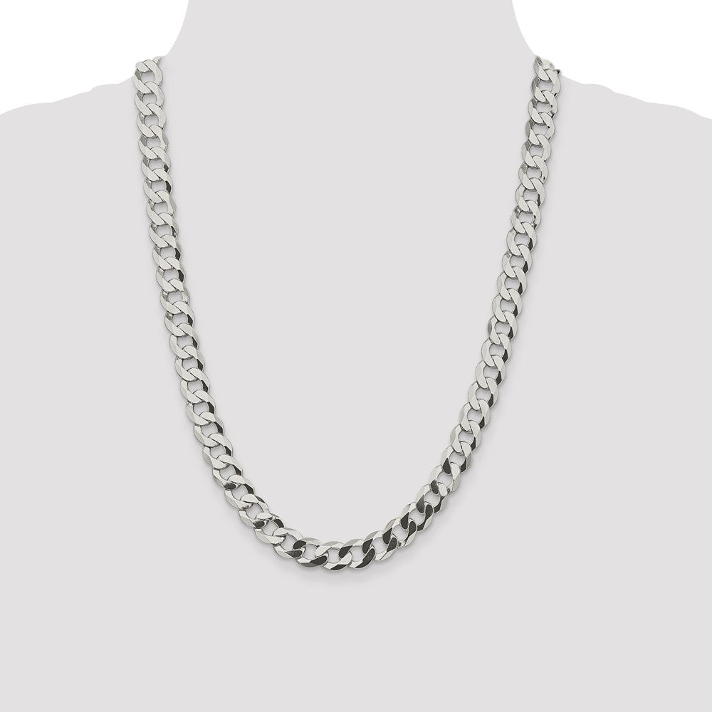 Sterling Silver 9.75mm Flat Curb Chain