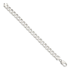 Sterling Silver 9.75mm Flat Curb Chain - 7