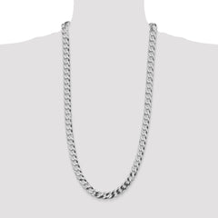 Sterling Silver Rhodium-plated 9.75mm Flat Curb Chain - 6