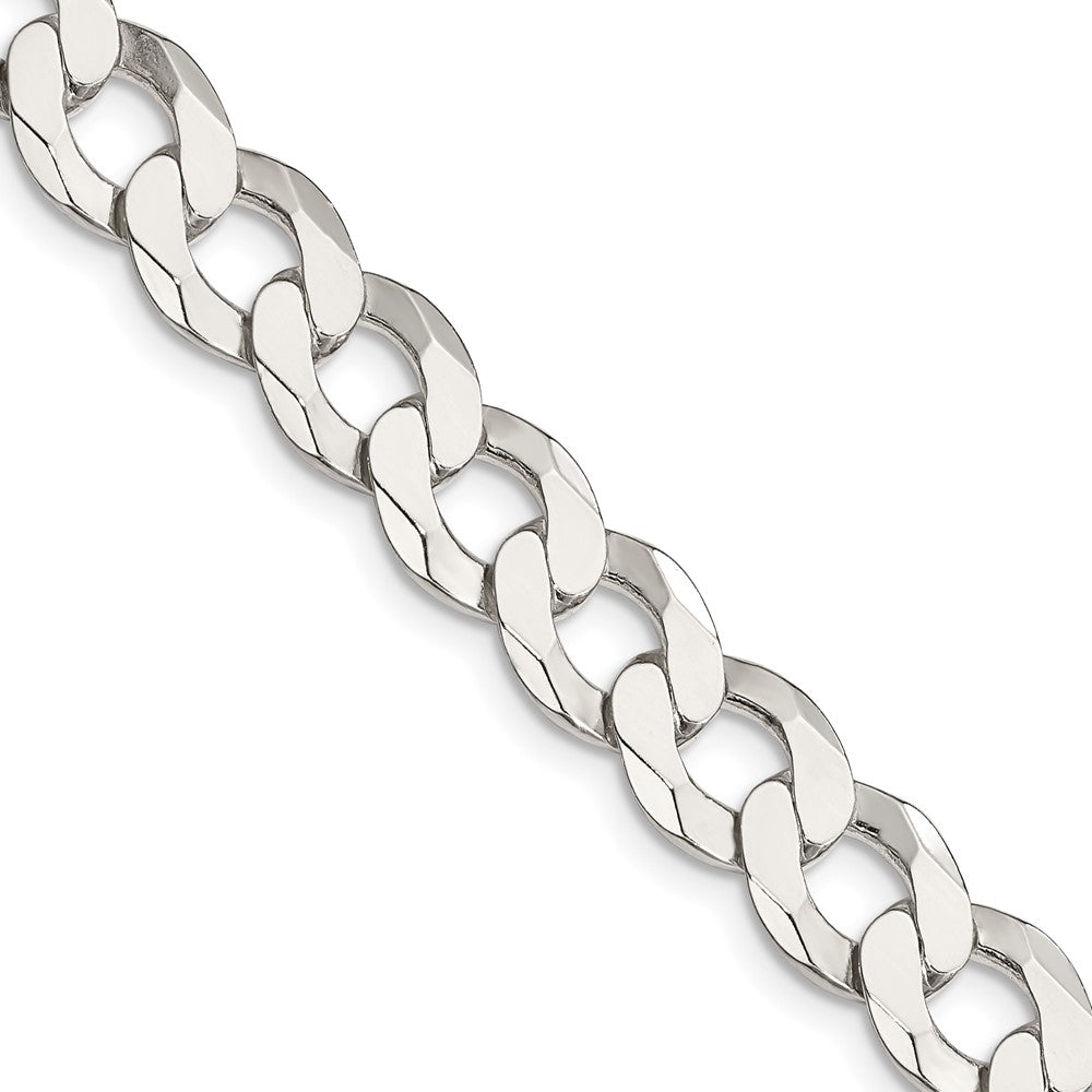 Sterling Silver 9.75mm Flat Curb Chain - 9