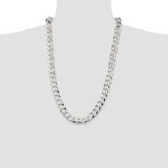 Sterling Silver 11.75mm Flat Curb Chain - 5
