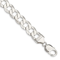 Sterling Silver 11.75mm Flat Curb Chain - 7
