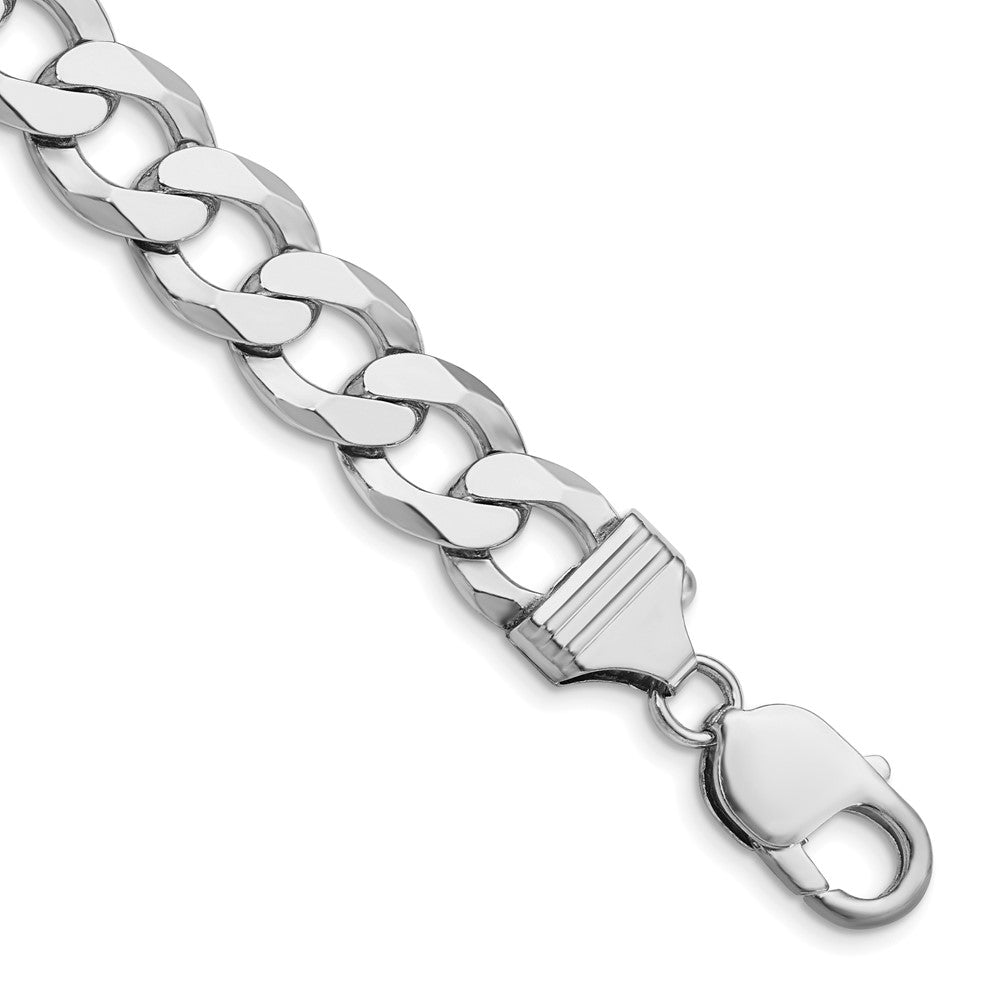 Sterling Silver Rhodium-plated 11.75mm Flat Curb Chain - 2