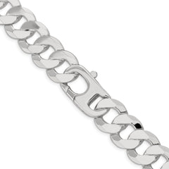 Sterling Silver 16mm Flat Curb Chain - 5