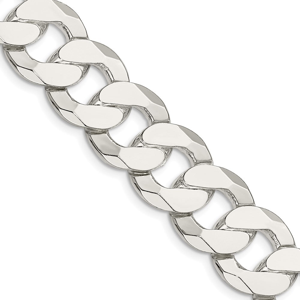 Sterling Silver 16mm Flat Curb Chain - 5