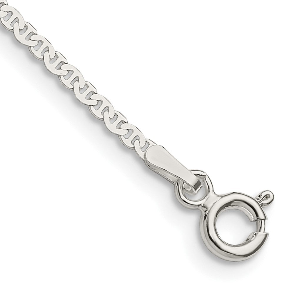 Sterling Silver 1.85mm Flat Anchor Chain Anklet - 2